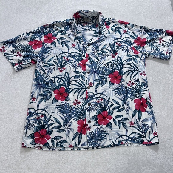 Aloha Hut Other - Aloha Hut Hawaiian Shirt Mens XL Palm Tree Button Up Short Sleeve